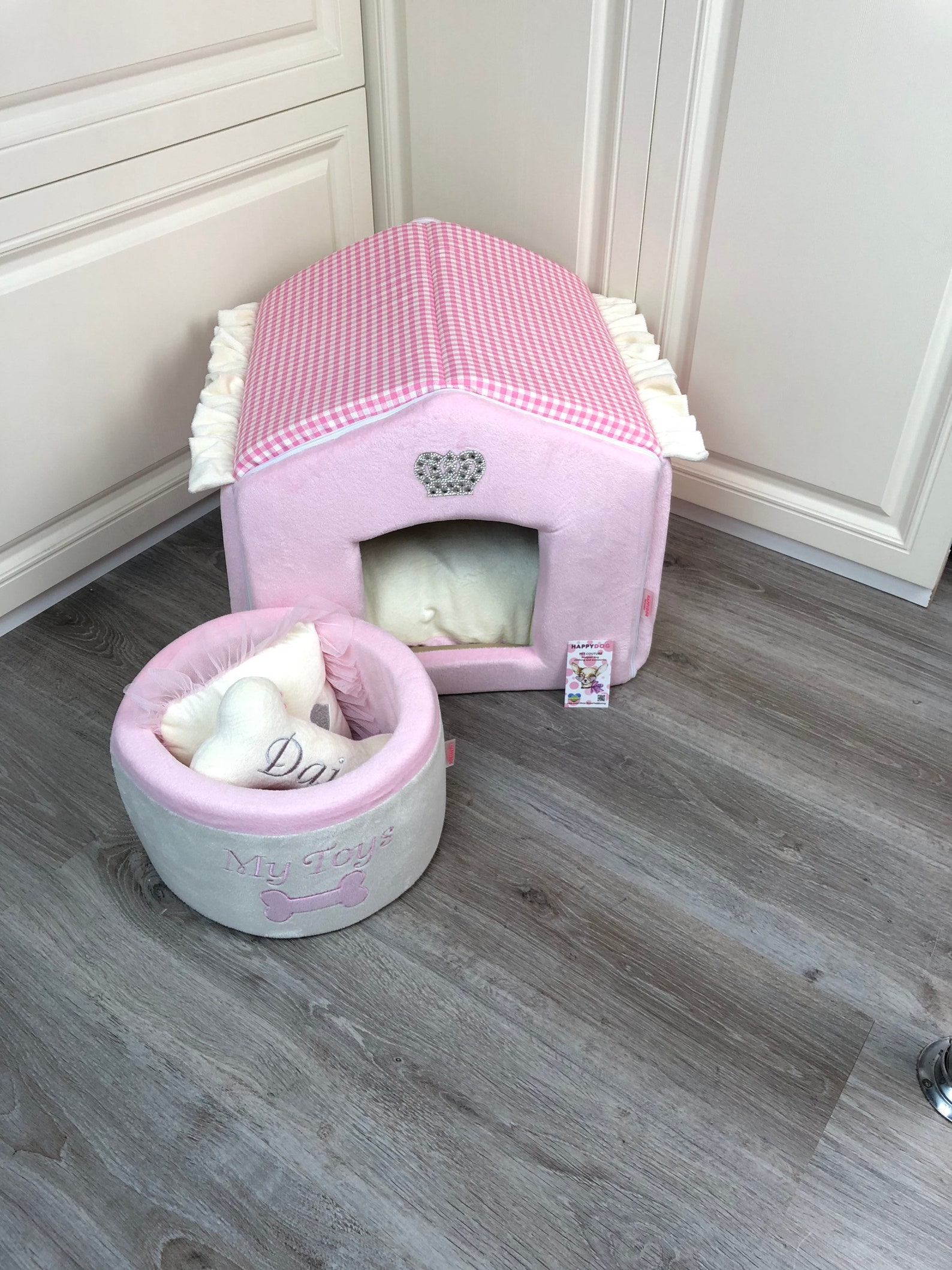 Baby pink dog house for princess dog Designer pet house with Etsy