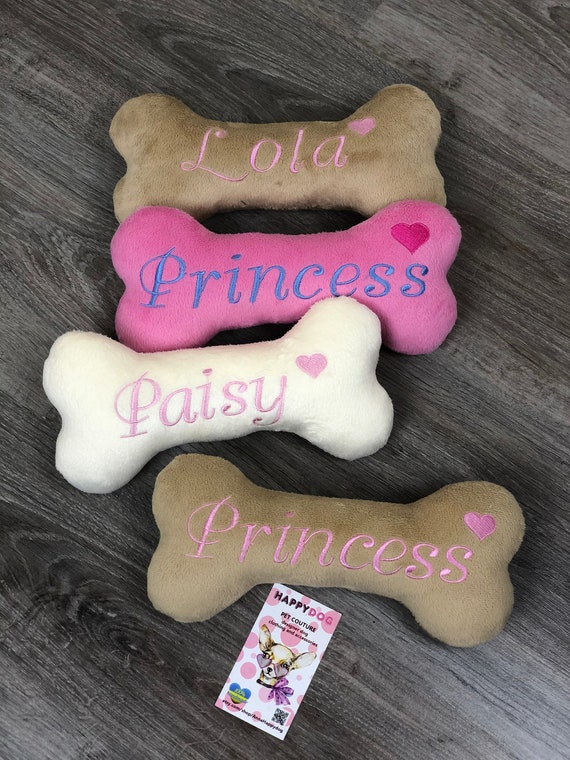 Personalized dog toy Pink bone shaped toy Princess dog toy Gift for dog Dog  pillow Personalized dog gift