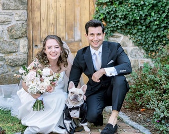 French bulldog wedding dog tuxedo Formal dog suit  Luxury dog outfit Customized dog suit Birthday dog costume Dog wedding attire