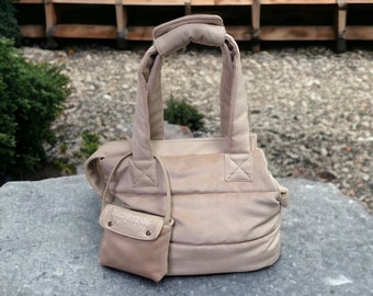 Beige Dog Carrier: Soft Sided Waterproof Pet Travel Bag