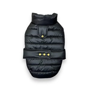 Black Puffer Dog Vest – Cozy Winter Jacket for All Dog Breeds