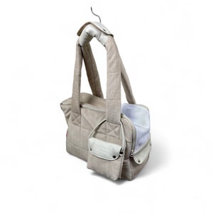 Beige luxury dog carrier Exclusive dog carrier Bag for small dog bag Puppy bag Warm dog carrier Winter dog bag