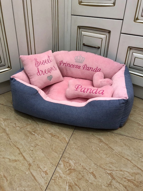 Blue jean dog bed sale
