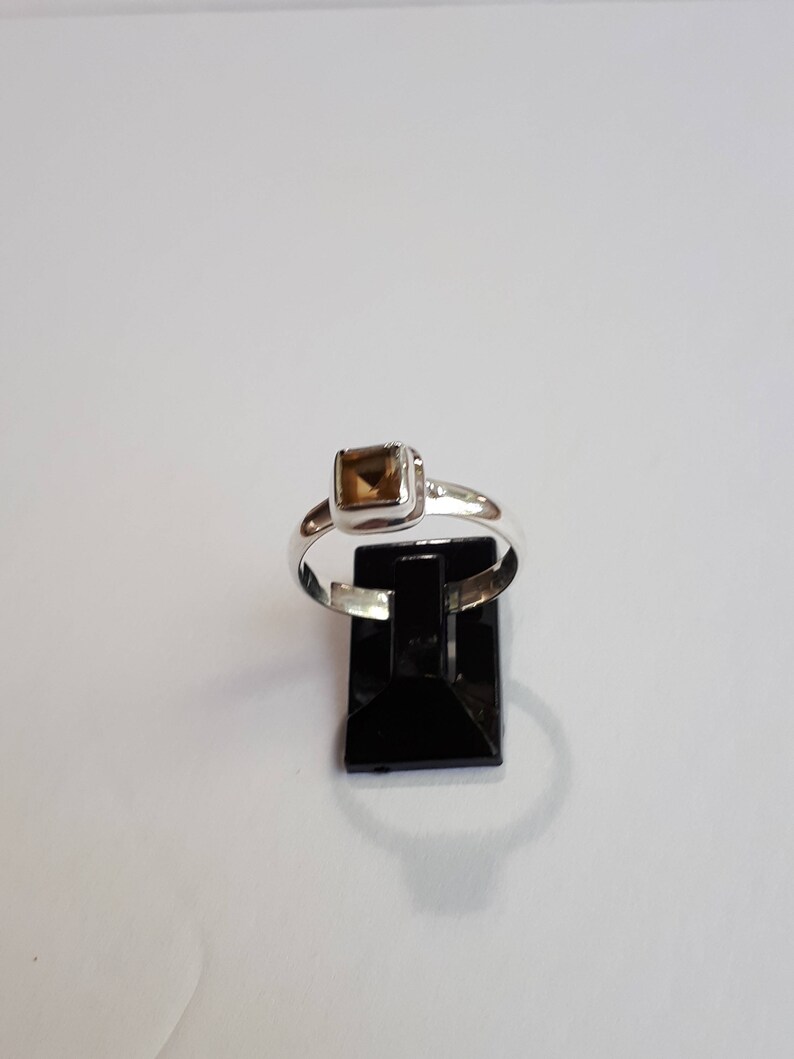 Citrine ring 92.5 sterling silver size 6 with option to resize