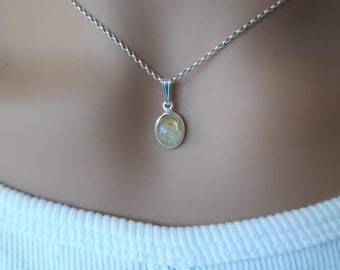 Ciondolo in quarzo rutilato, PREZZO RIDOTTO, incastonato in argento sterling 92,5, gemma genuina, opzione catena d'argento