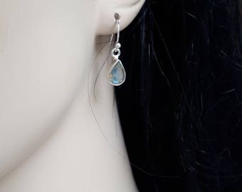 Stunning Teardrop Labradorite Earrings - Genuine 92.5 Sterling Silver