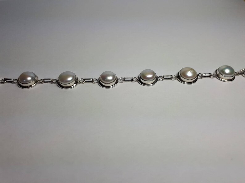 handmade freshwater pearls 92.5 sterling silver Pearl bracelet