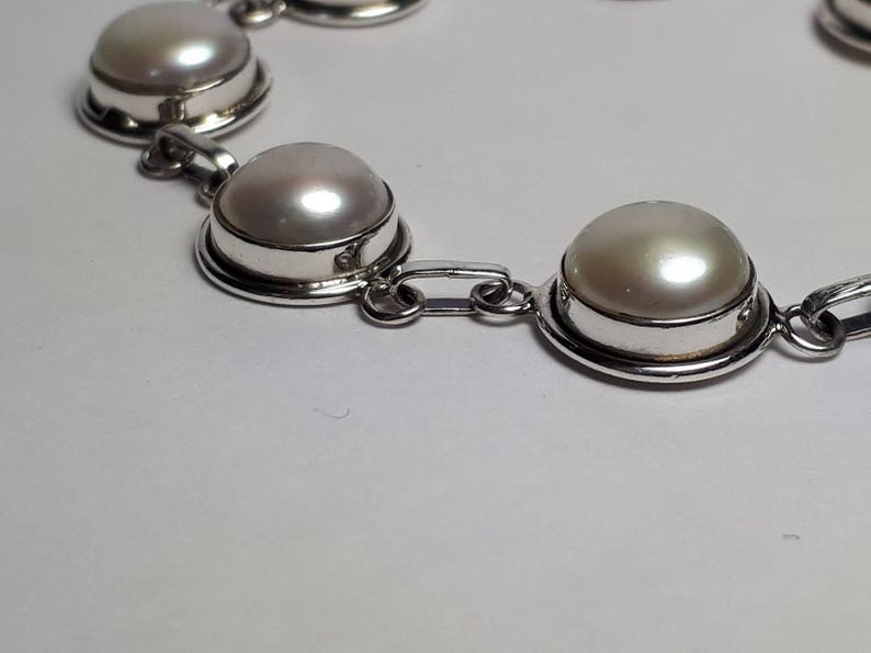 handmade freshwater pearls 92.5 sterling silver Pearl bracelet