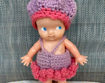 Vintage Irwin Kewpie Doll Made In USA Hard Plastic Figurine 7”.