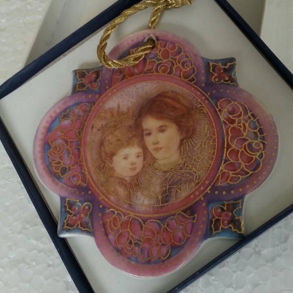 Edna Hibel The Light of the World Porcelain Ornament, Limited Edition, Mother's day Gifts.