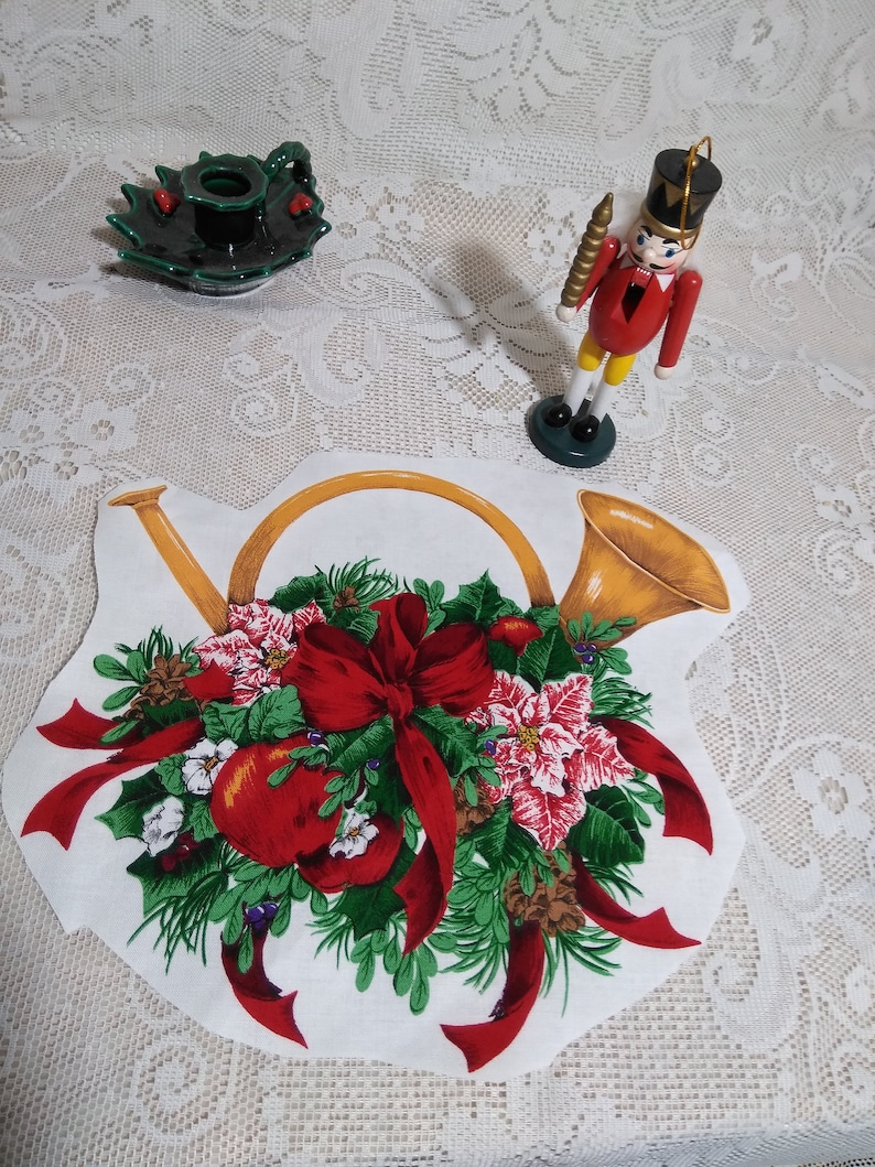 Christmas Fabric Panel Fabric Wreath Panel DIY Supplies Crafts Supplies.