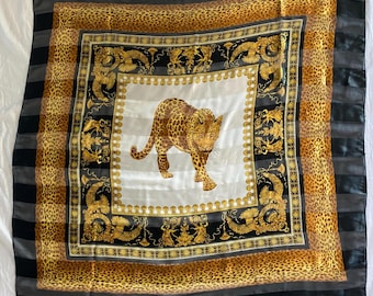 Vintage Anima Print Tiger Polyester Big Scarf, Y J Trading Corp.