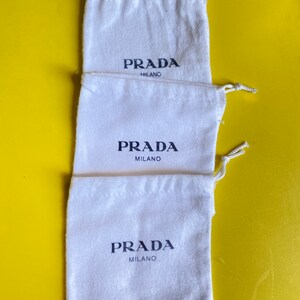 Three Small Prada Dust Mini Bags, Jewelry Bags, Wallet Dust Bag,3.