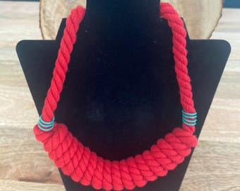 Red Macrame Handmade Necklace
