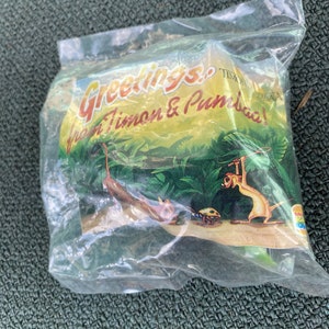 Vintage Burger King The Lion Kings Timon & Pumbaa Collectible Toy, New In Package.