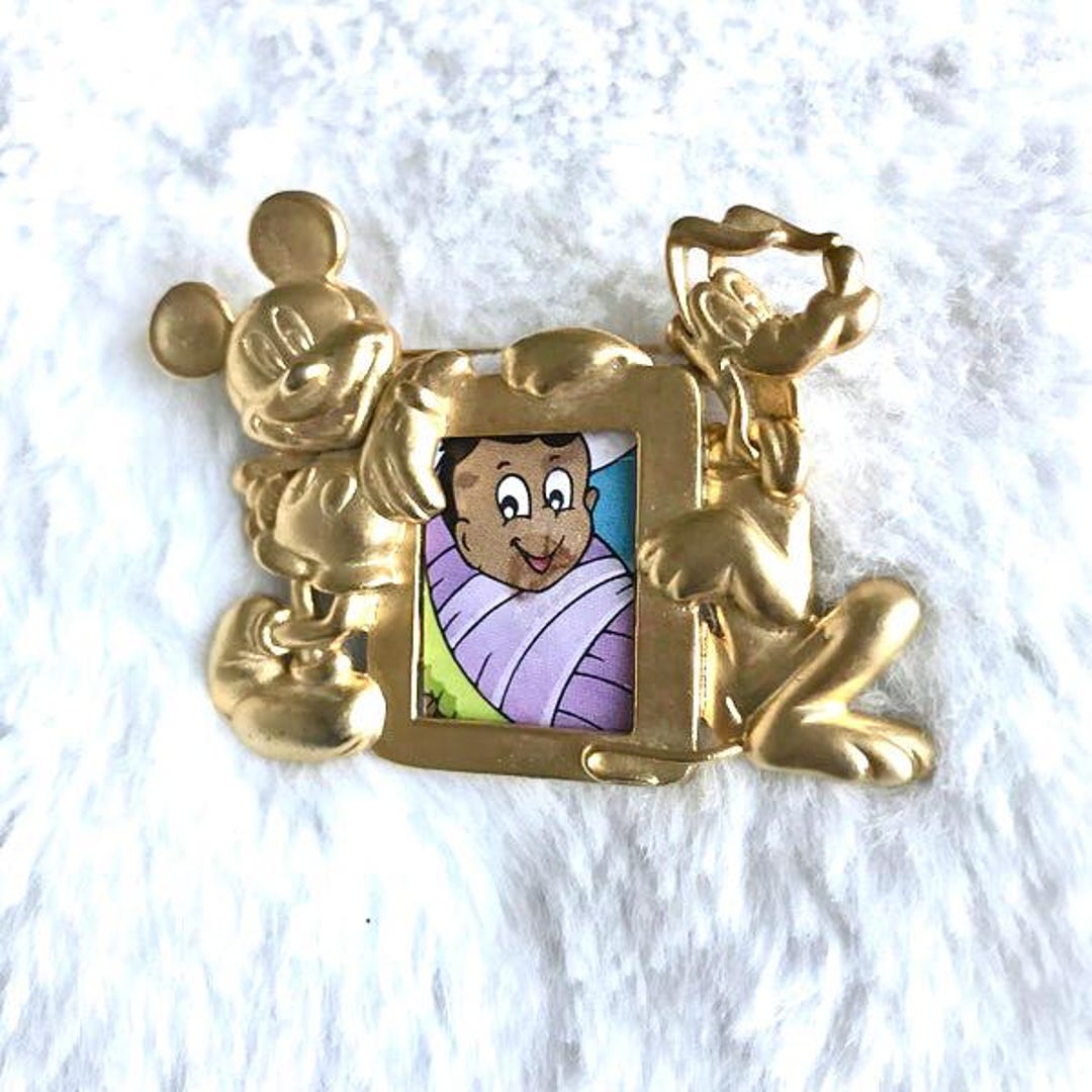Vintage Mickey Mouse and Pluto Gold Tone Mini Picture Frame Brooch. - Etsy