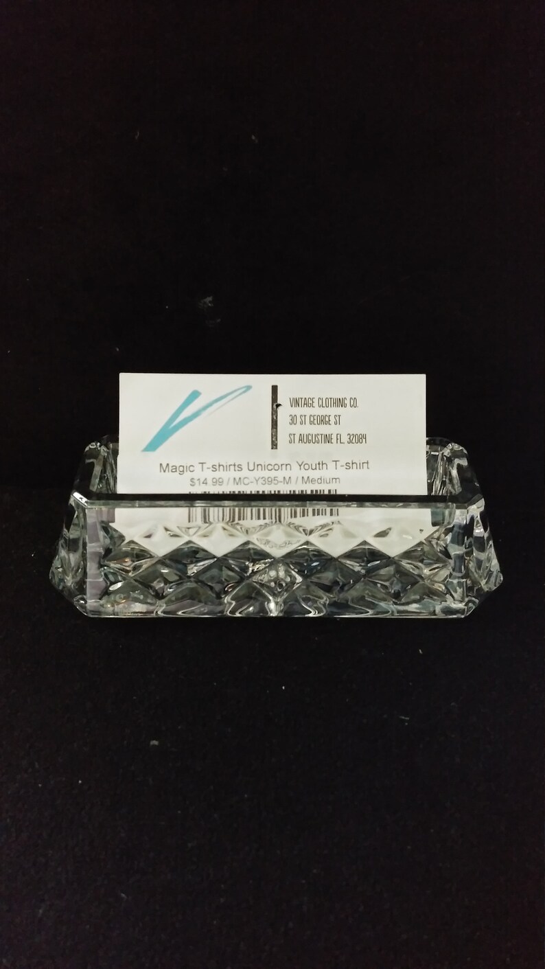 Waterford Crystal Business Card Holder Cut Glass Desk Card Etsy