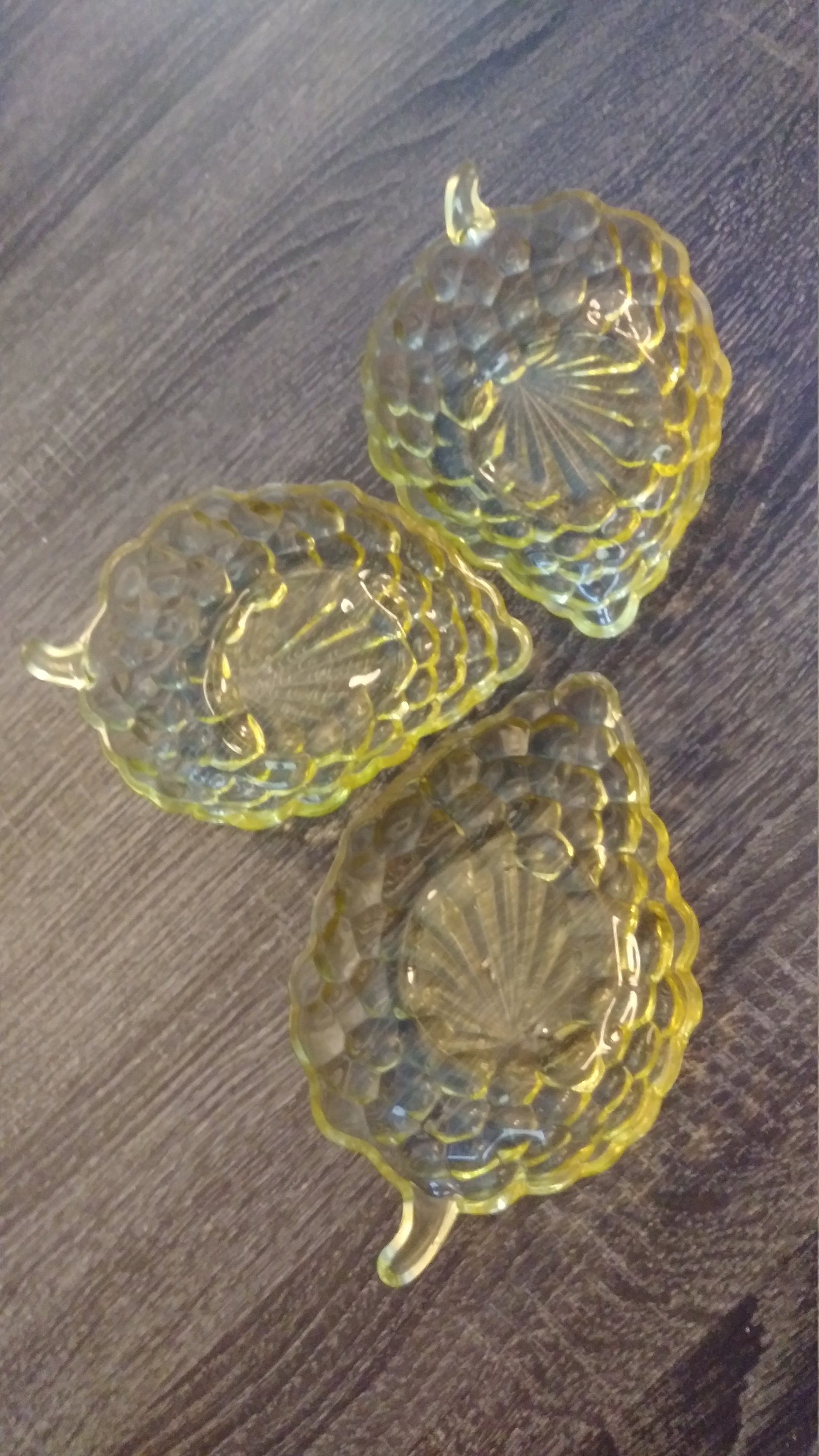 Yellow Grape Clusters Depression Glass Trays Candy Dish Leaf Etsy