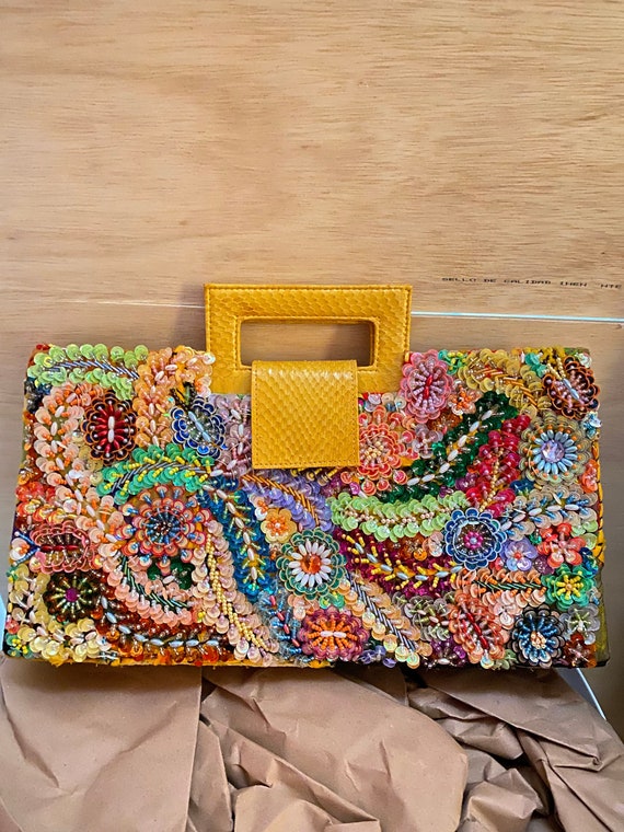 LAURA LEE'S DESIGNS Multi-Colored Sequin Handbag W