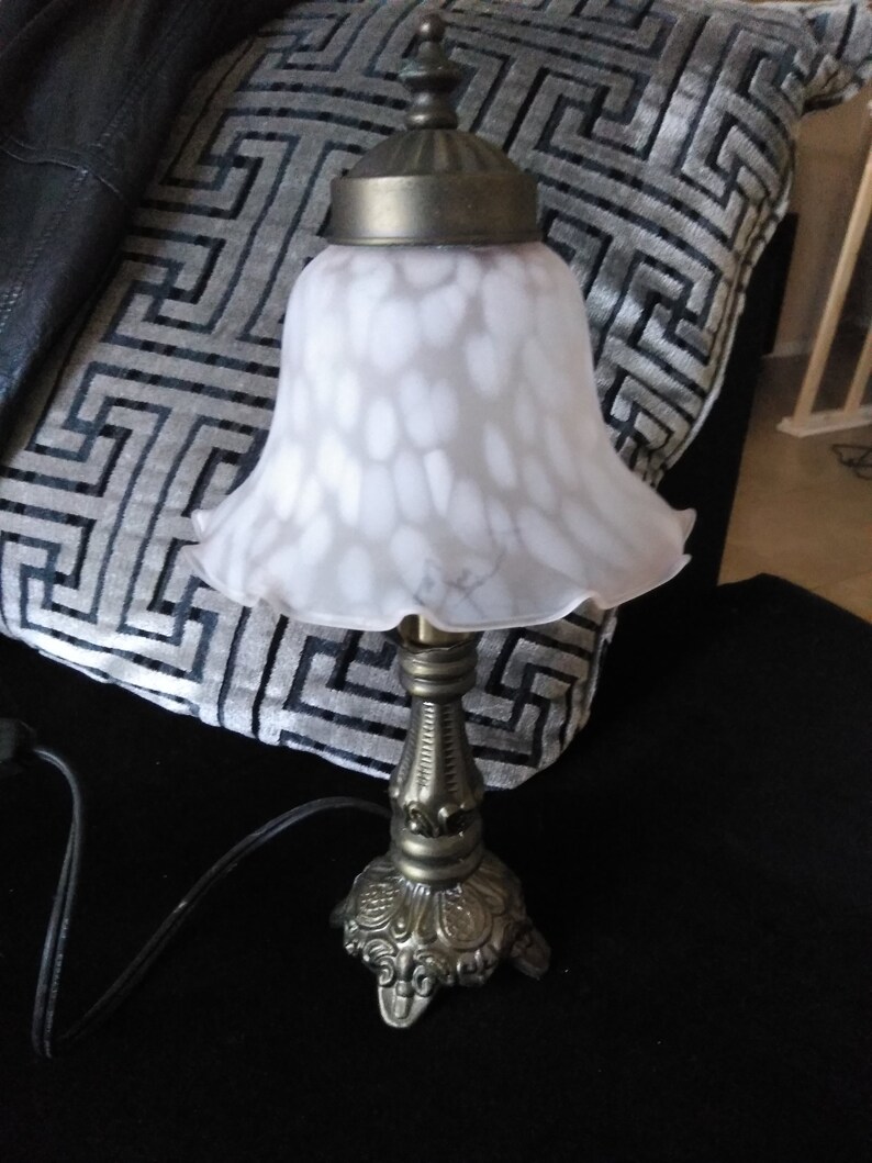 Antique Style Glass Table Lamp Small Portable Electric Antique Style Glass Table Lamp Small