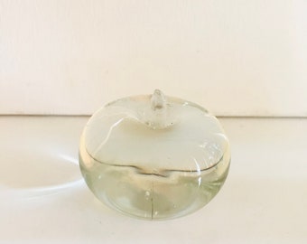 Solid Glass Apple Small Paperweight.