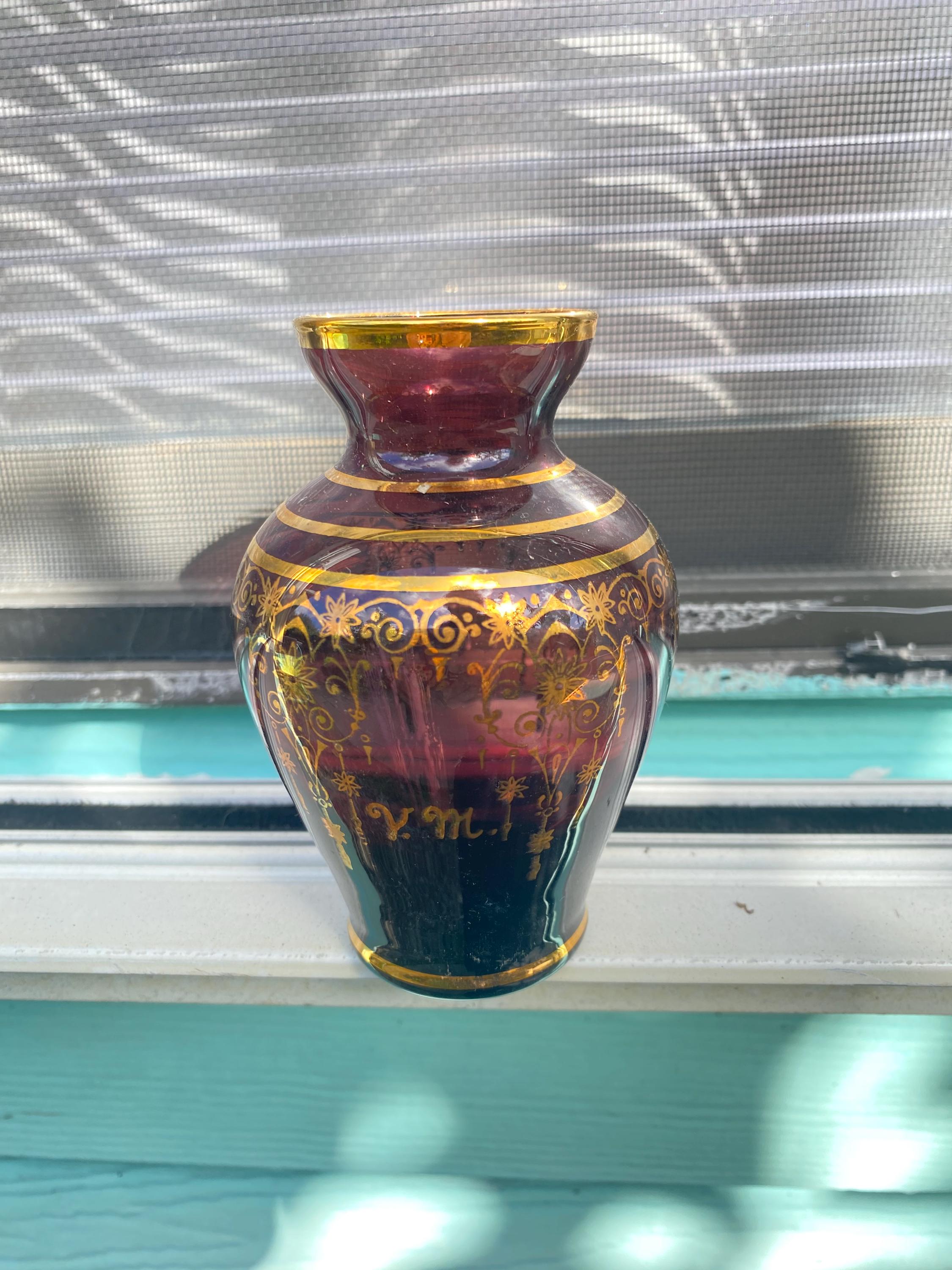 Murano Gold Vase - Etsy