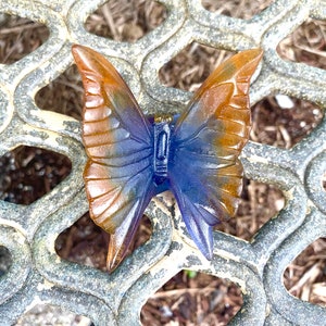 Vintage Crystal Daum Pate De Verre Papillon Butterfly On Leaf Flower Sculpture.