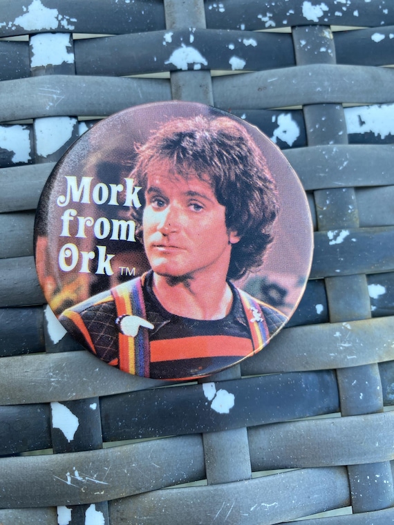 Vintage Mork From Ork Pinbacks Pins Buttons Robin Williams Memorabilia.
