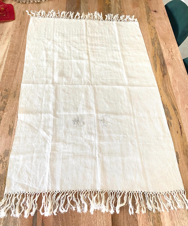 Small Table Rag Linen Beige Monogrammed Small Table Cloth - Etsy