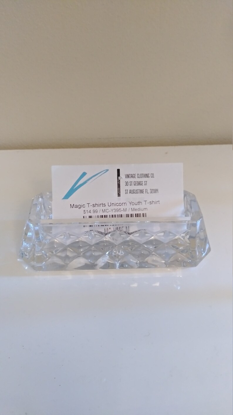 Waterford Crystal Business Card Holder Cut Glass Desk Card Etsy