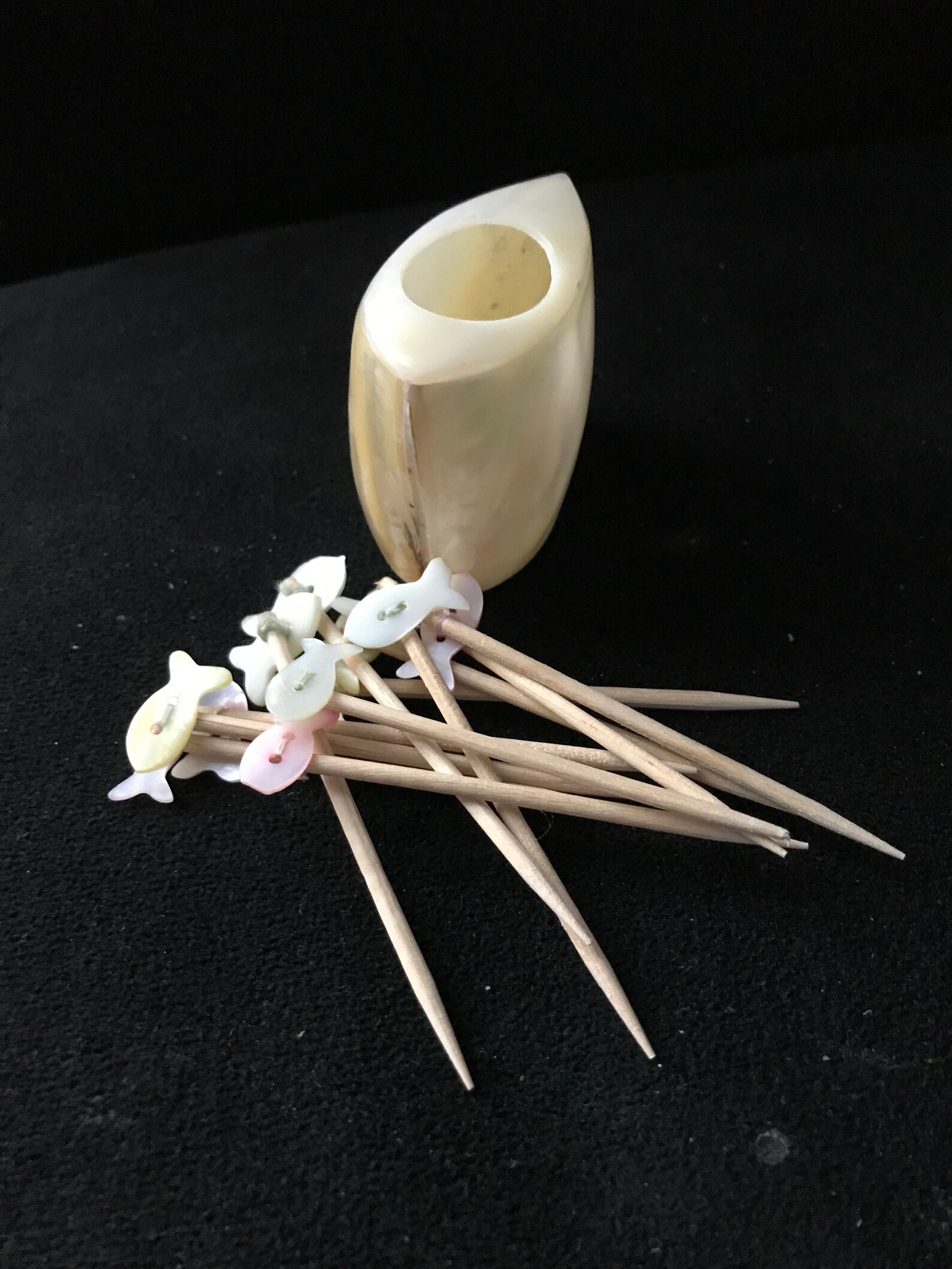 Vintage Mother of Pearls Toothpicks and Holder India by TWOS. Etsy