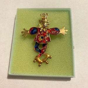 Vintage Articulated Clown Brooch.
