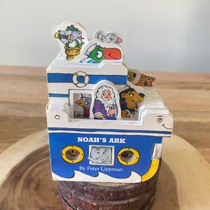 Vintage Noahs Ark Mini House Book Peter Lippman 1994 Children&#39;s Board Books