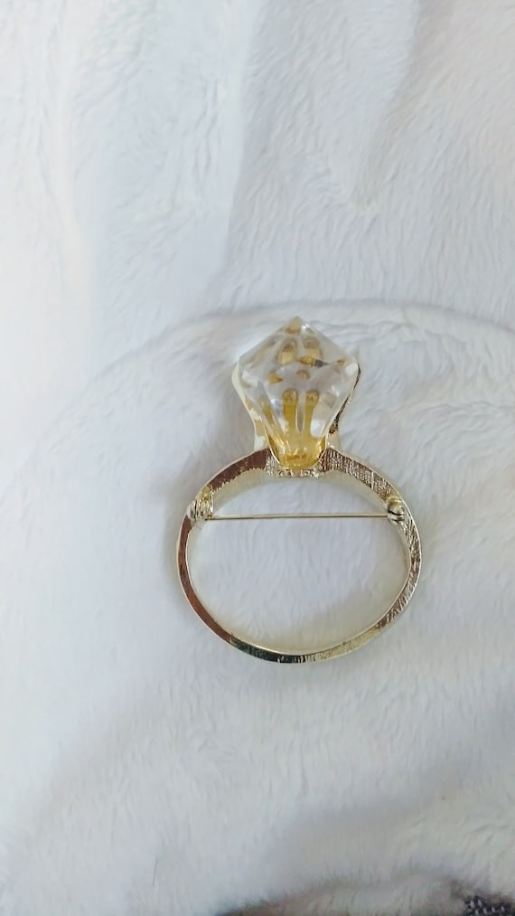 Vintage Huge Sparkling Engagement Ring Brooch, Co… - image 2