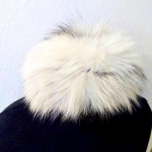 Vintage Carmen Verona White and Black Faux Fur Formal Winter Hat.