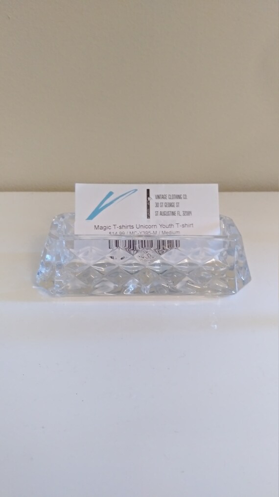 Waterford Crystal Business Card Holder Cut Glass Desk Card Etsy