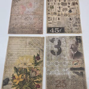 Set of 4 Tim Holtz Hidden Pocket Tuck Spot Set2 / Junk Journal Embellishments / Art Journal / Junk Journal Embellishments