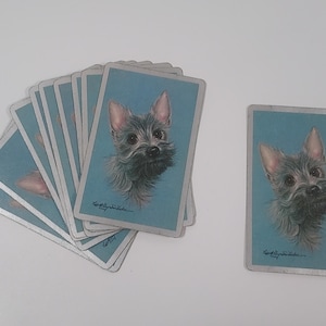 Set of 10 Vintage Dog Themed Playing Cards / Junk Journal Ephemera / Altered Playing Cards / Journaling Spots / Journal Tuck Spots