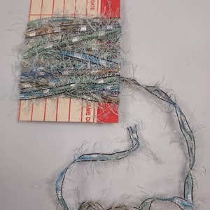 Light Blue  Eyelash Fiber  Trim 3 Yards / Tags / Mixed Media Art / Yarn / Fun Fur / Collage Art / Novelty Yarns / Fibers / Junk Journal