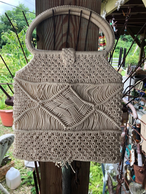 Boho Macramé Bag, Handmade - image 5