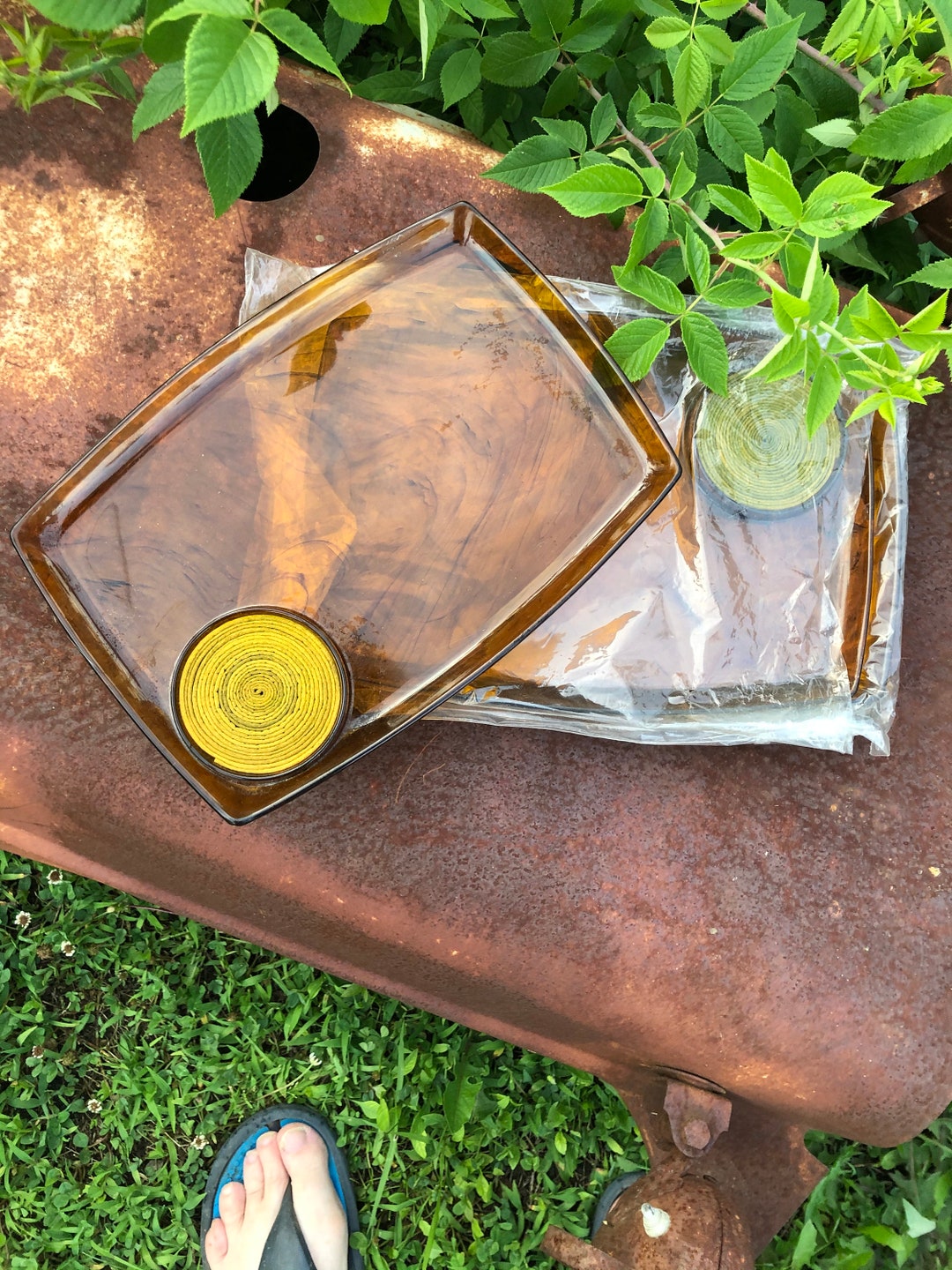 BBQ Picnic Serving Trays /4 Etsy
