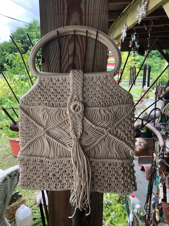 Boho Macramé Bag, Handmade - image 6