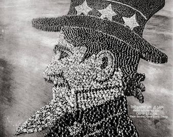 Arthur Mole "Living Photo" Uncle Sam 1919 | Vintage Photo Print | World War I | 1910s | Perspective | Black and White | Photograph | Patriot
