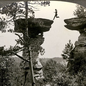 Keystone View Co. Photo "Wisconsin Dalles" leaping the cliffs