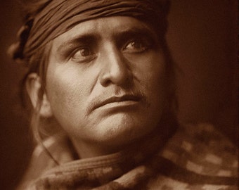 Edward Curtis Photo - The Chief of the Desert, Navajo