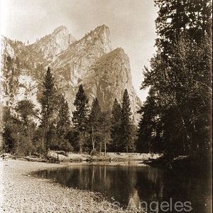 Carleton Watkins Foto, "Die drei Brüder" Merced River, 1861