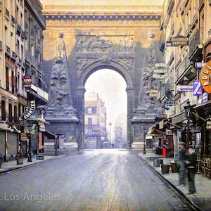 Autochrome Photo, Rue du Faubourg, Saint Denis, Paris, 1914