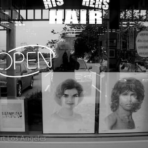 Neal White photo, &quot;His, Hers Hair, Jackie Kennedy, Jim Morrison&quot; 1970s