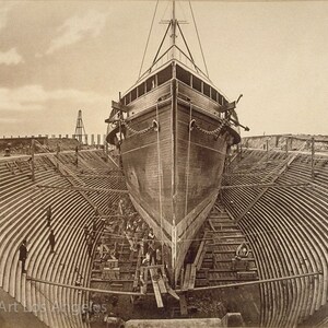 Eadweard Muybridge Photo, &quot;Steamer in Dry Dock&quot; 1870s
