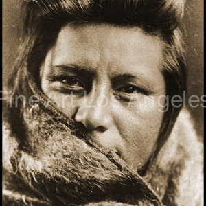 Edward Curtis Photo - A Young Umatilla